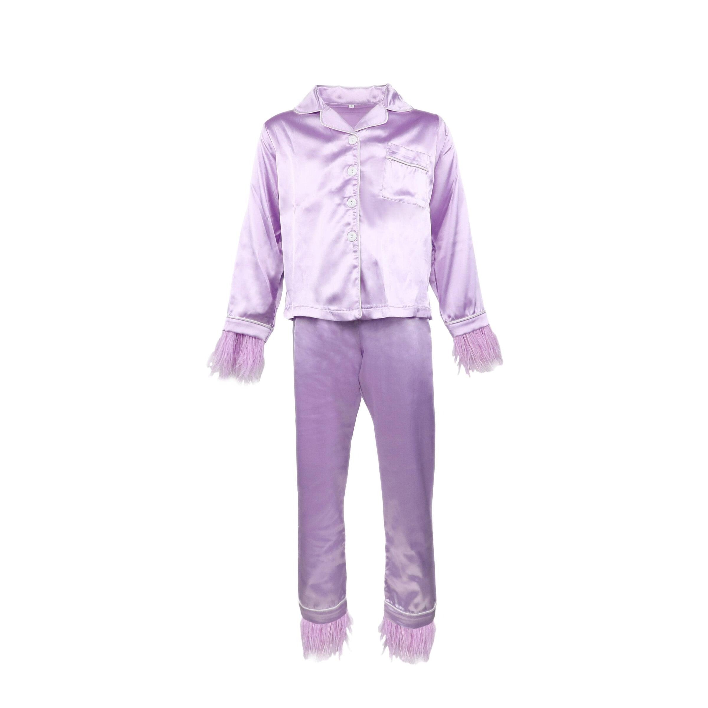 Loungewear Set - Silk Lavender Feather