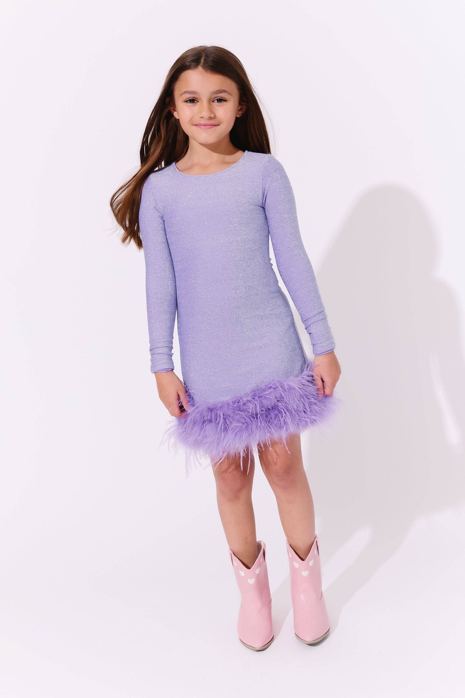 Dress - Lavender Shimmer Feather