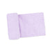 A light purple chenille blanket on a white background