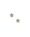 Star-shaped earrings with American flag design on a white background