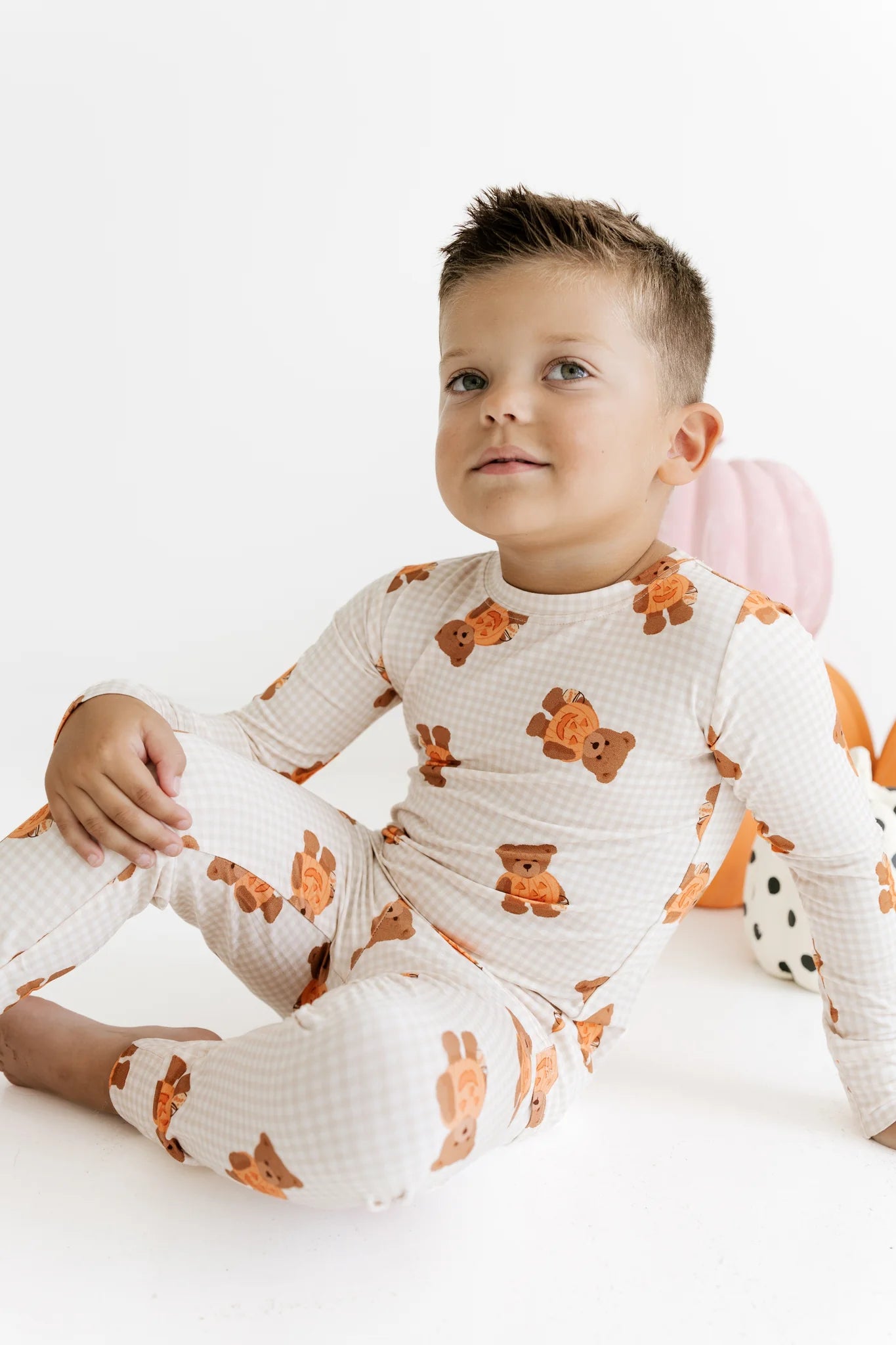 Loungewear Set - Gingham Little Boo Bear
