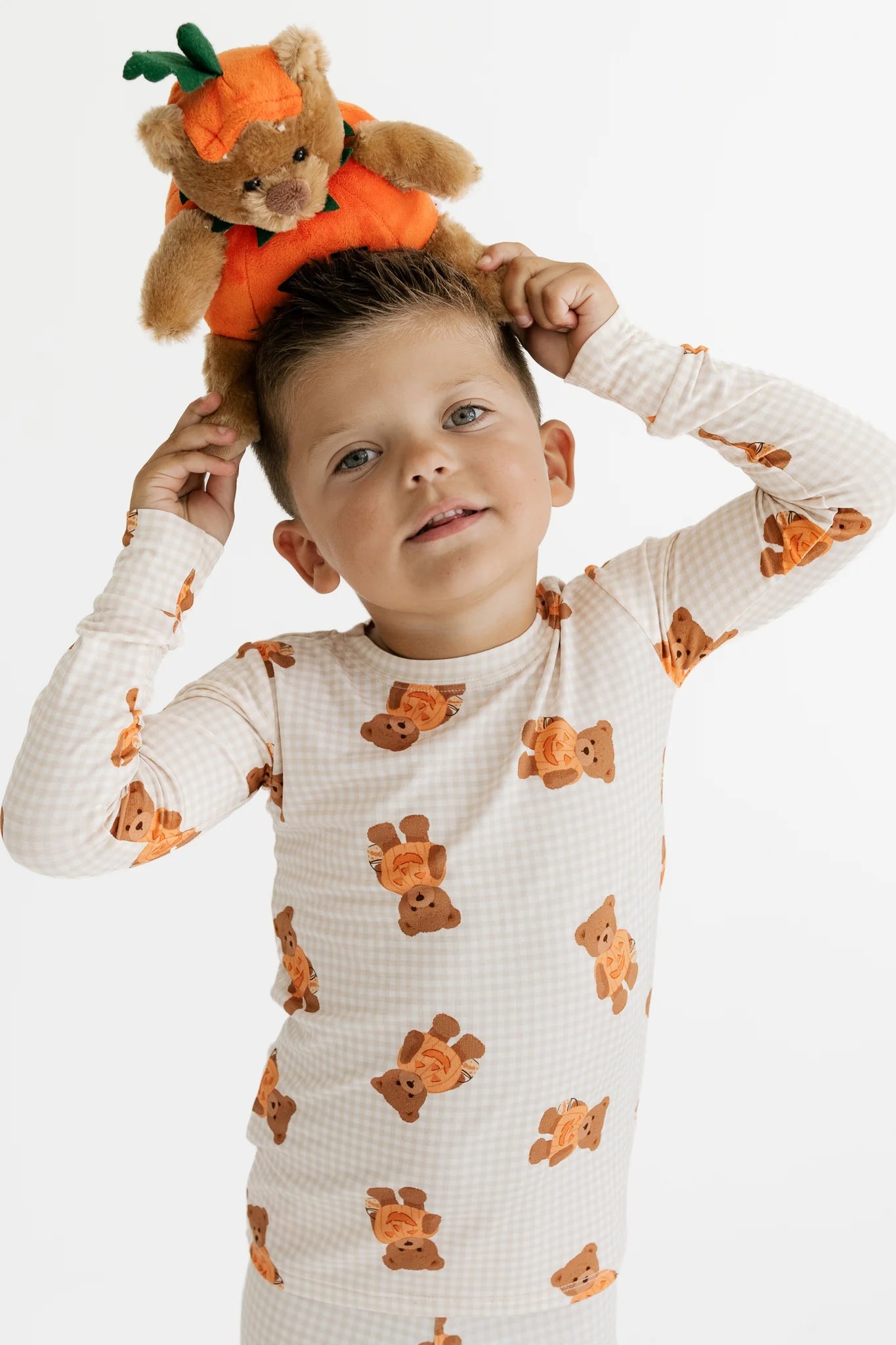 Loungewear Set - Gingham Little Boo Bear