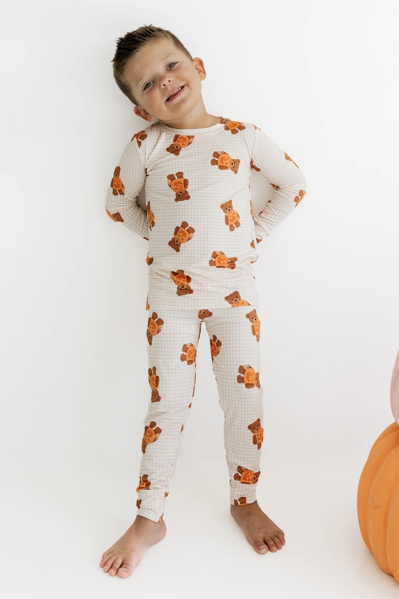 Loungewear Set - Gingham Little Boo Bear