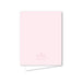 Light pink greeting card with a small logo and text on a white background