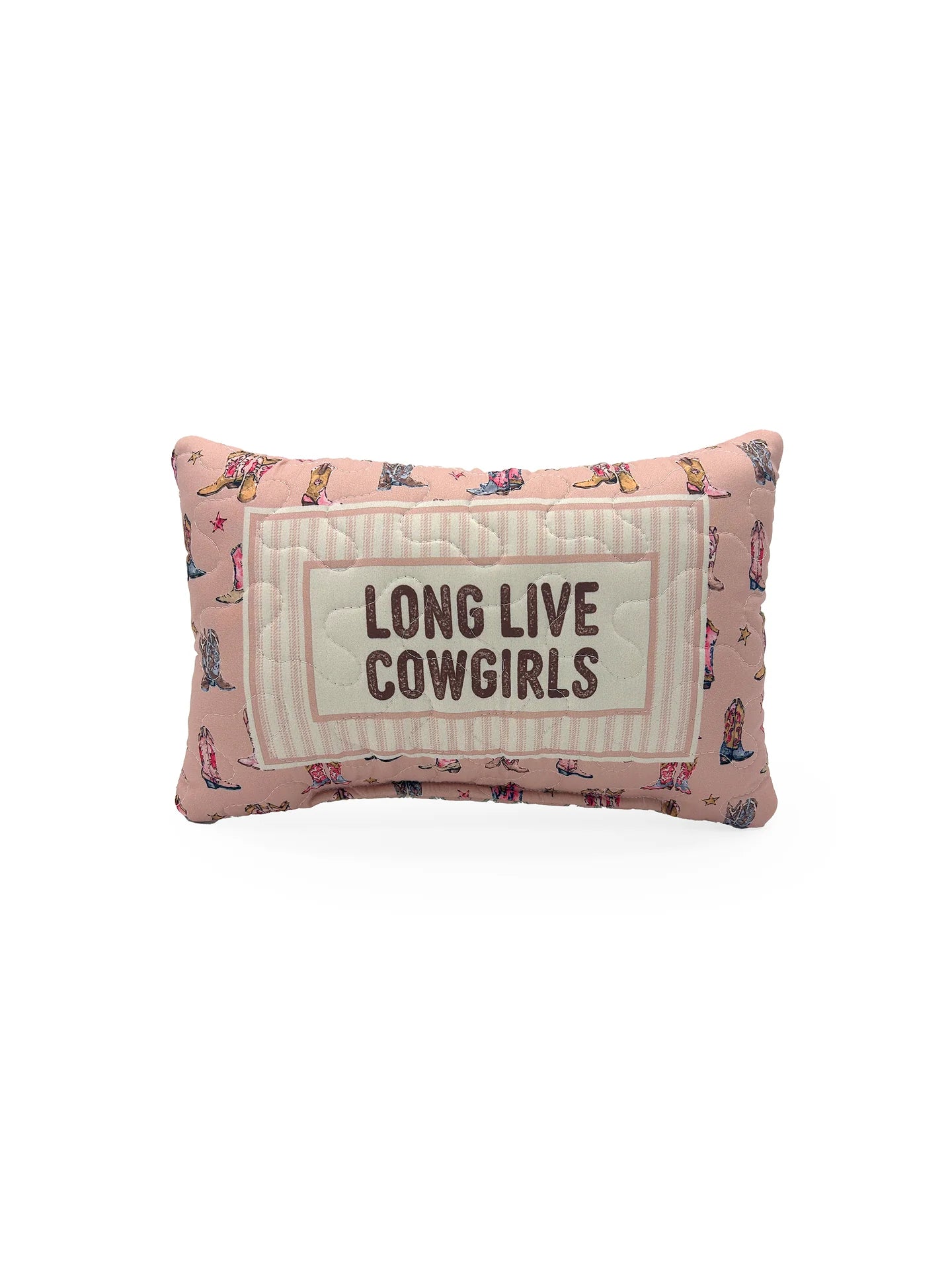Quilted Pillow - Long Live Cowgirls Boots