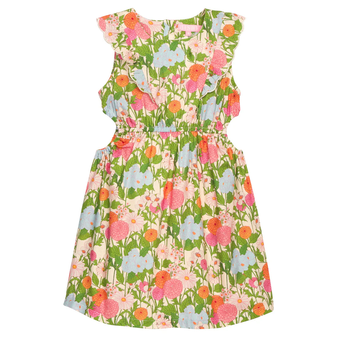 Colorful floral dress on a white background
