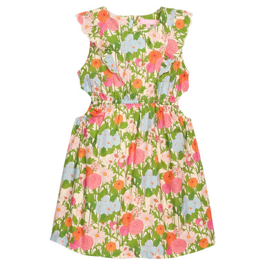 Colorful floral dress on a white background