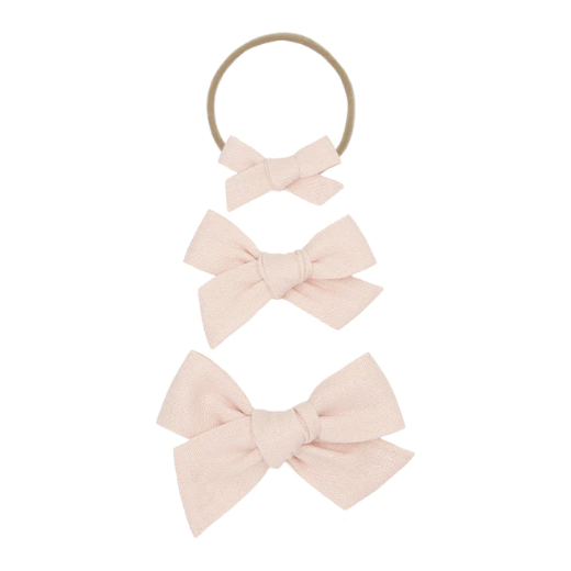 Nylon Headband - Linen Ballet Bow