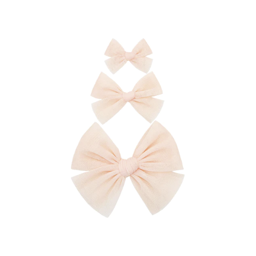 Hair Clip - Tulle Blush Bow