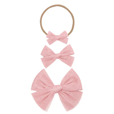 Nylon Headband - Tulle Bubblegum Bow