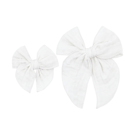 Hair Clip - White Cloud Muslin