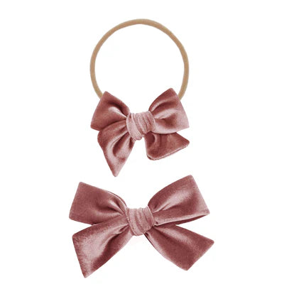 Nylon Headband - Velvet Rose Bow