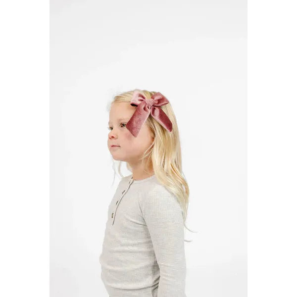 Hair Clip - Velvet Rose Sash Bow