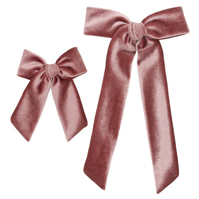 Hair Clip - Velvet Rose Sash Bow