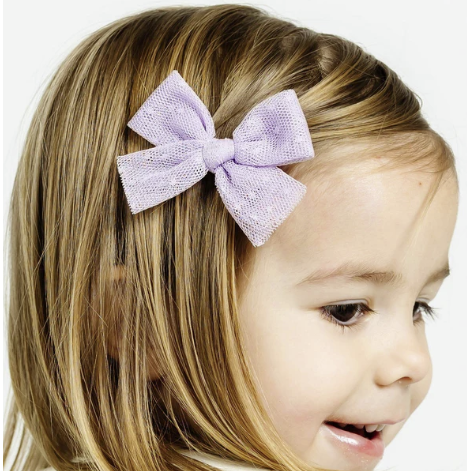 Hair Clip - Tulle Lavender Dot