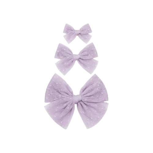 Hair Clip - Tulle Lavender Dot