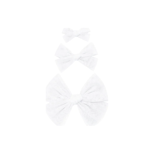 Hair Clip - Tulle White Bow