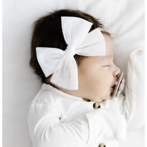 Nylon Headband - Tulle White