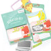 Set of lunchbox notes with cartoon designs on a white background