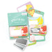 Pack of scratch-off lunchbox notes with colorful designs on a white background
