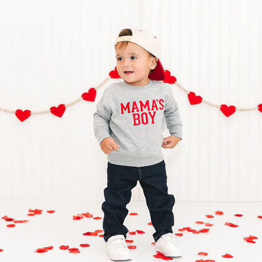 Sweatshirt - Mama's Boy Patch Grey