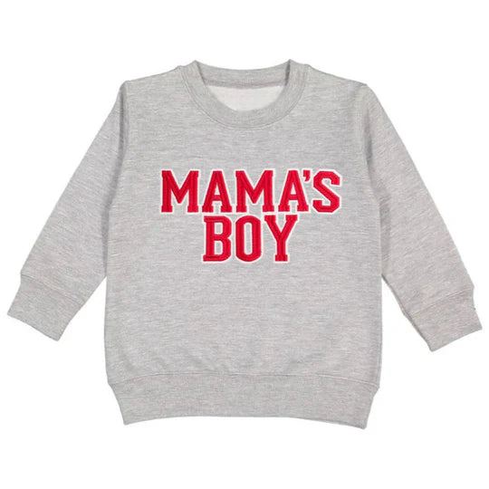 Sweatshirt - Mama's Boy Patch Grey