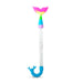 Colorful snorkel with mermaid tail design on a white background