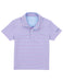 Pink and purple striped polo shirt on a white background