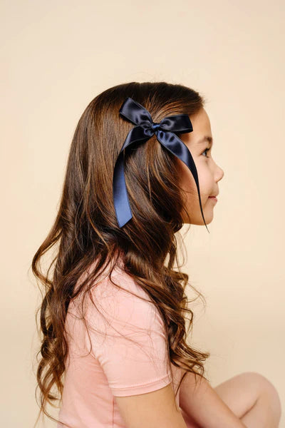Sash Clip - Midnight Blue Satin