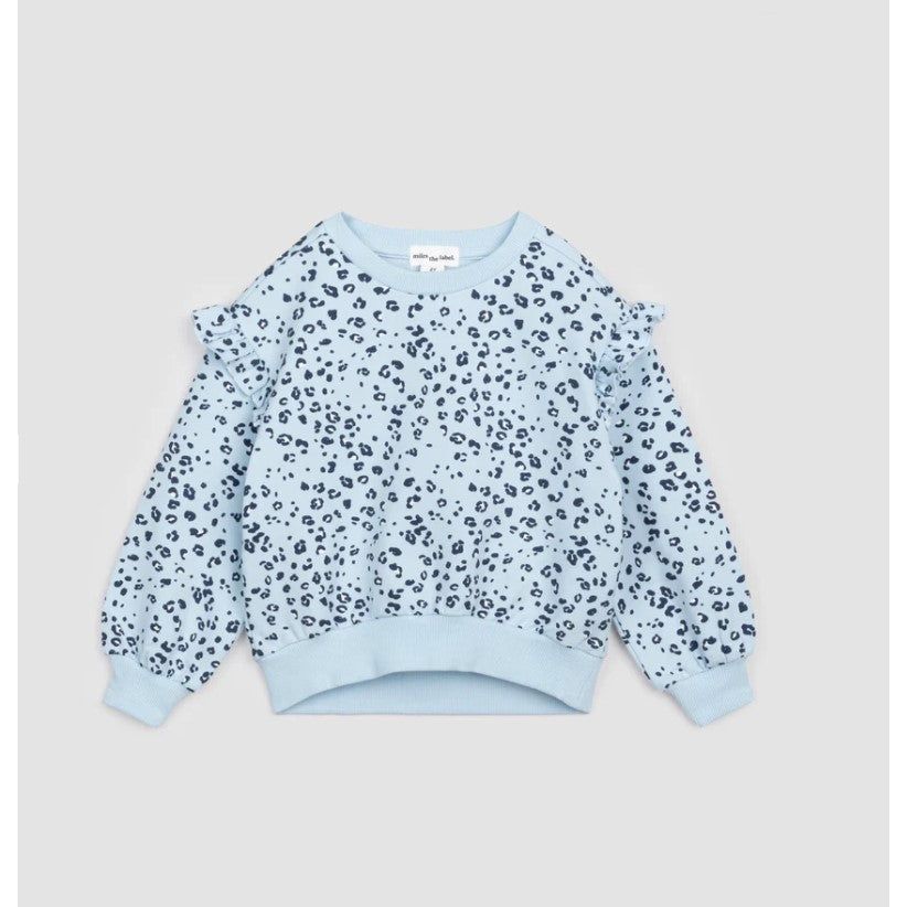 Sweatshirt - Blue Leopard Print