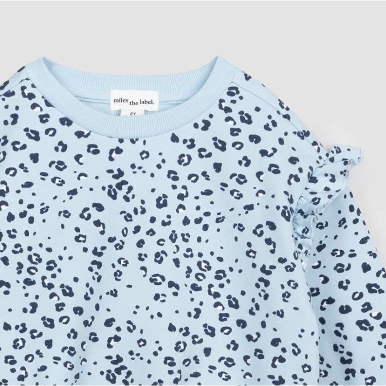 Sweatshirt - Blue Leopard Print