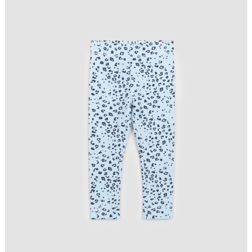 Fleece Leggings - Blue Leopard Print