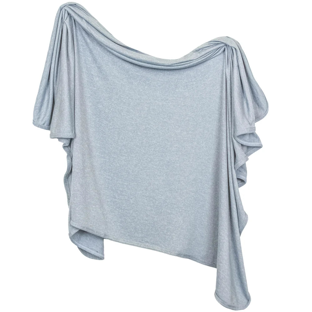 Light blue blanket on a white background