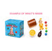 Mischievous Elf Surprise Box example with a blue holiday box collectible baby elf brown sensory slime yellow dough black trinket bottle and colorful beads