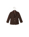 Noralee boys brown heathered plaid blazer with notched lapels two buttons flap pockets and long sleeves shown on a hanger