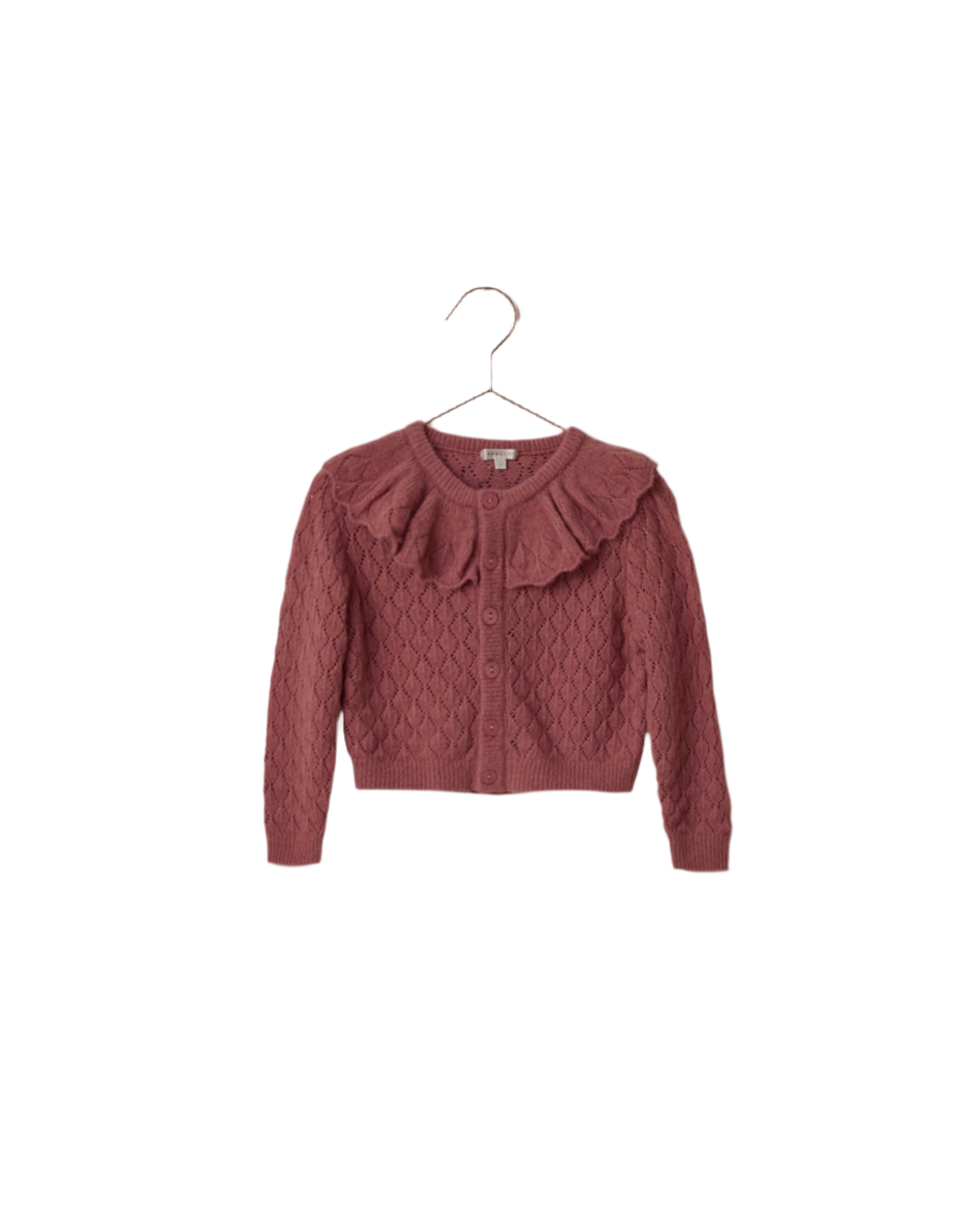 Ruffle Cardigan - Raspberry