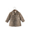 Noralee leopard print faux fur coat for children with a full collar long sleeves and front pockets displayed on a white background