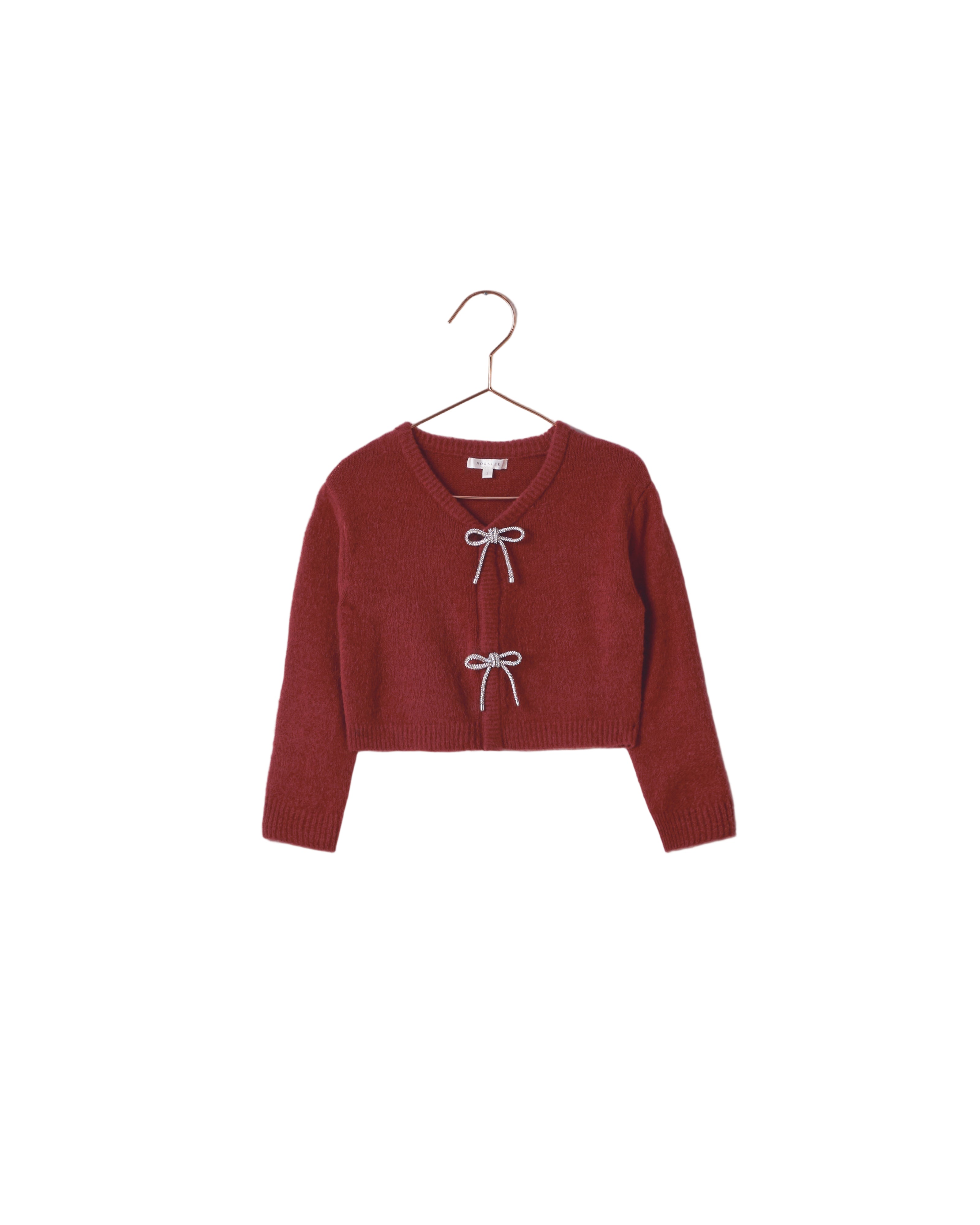 Bow Cardigan - Ruby