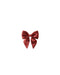 Ruby red Noralee fabric bow hair accessory with a soft polished finish and elegant double tails displayed against a white background