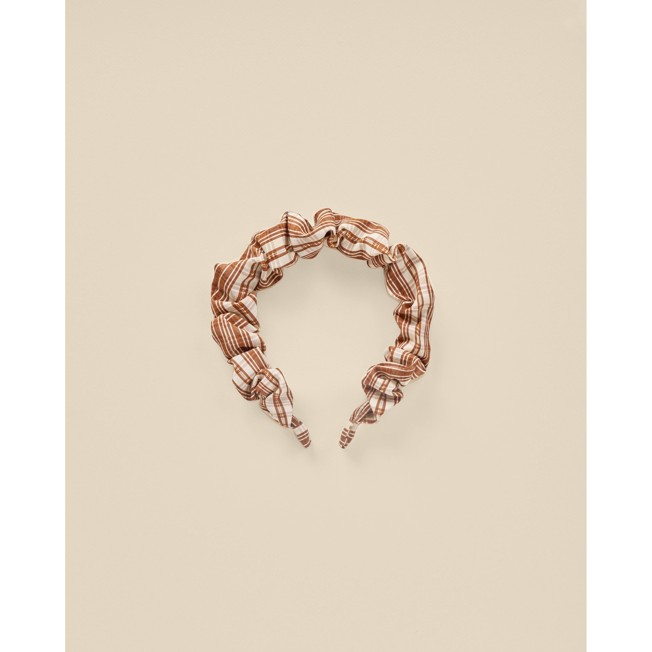 Gathered Headband - Copper Plaid