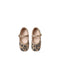 Noralee leopard print ballet flats for girls with square toes and adjustable straps shown from above on a white background