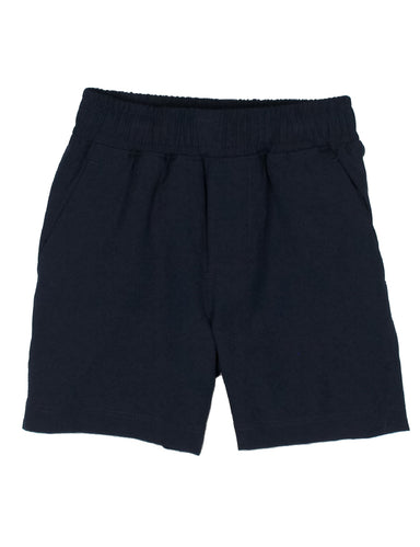 Navy shorts on a white background