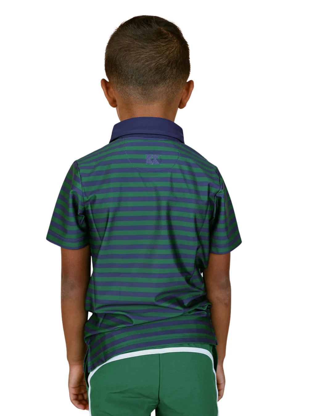 Polo Shirt - Navy/Dark Green QB Stripe