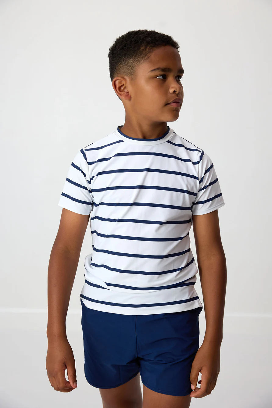 Boy in navy short