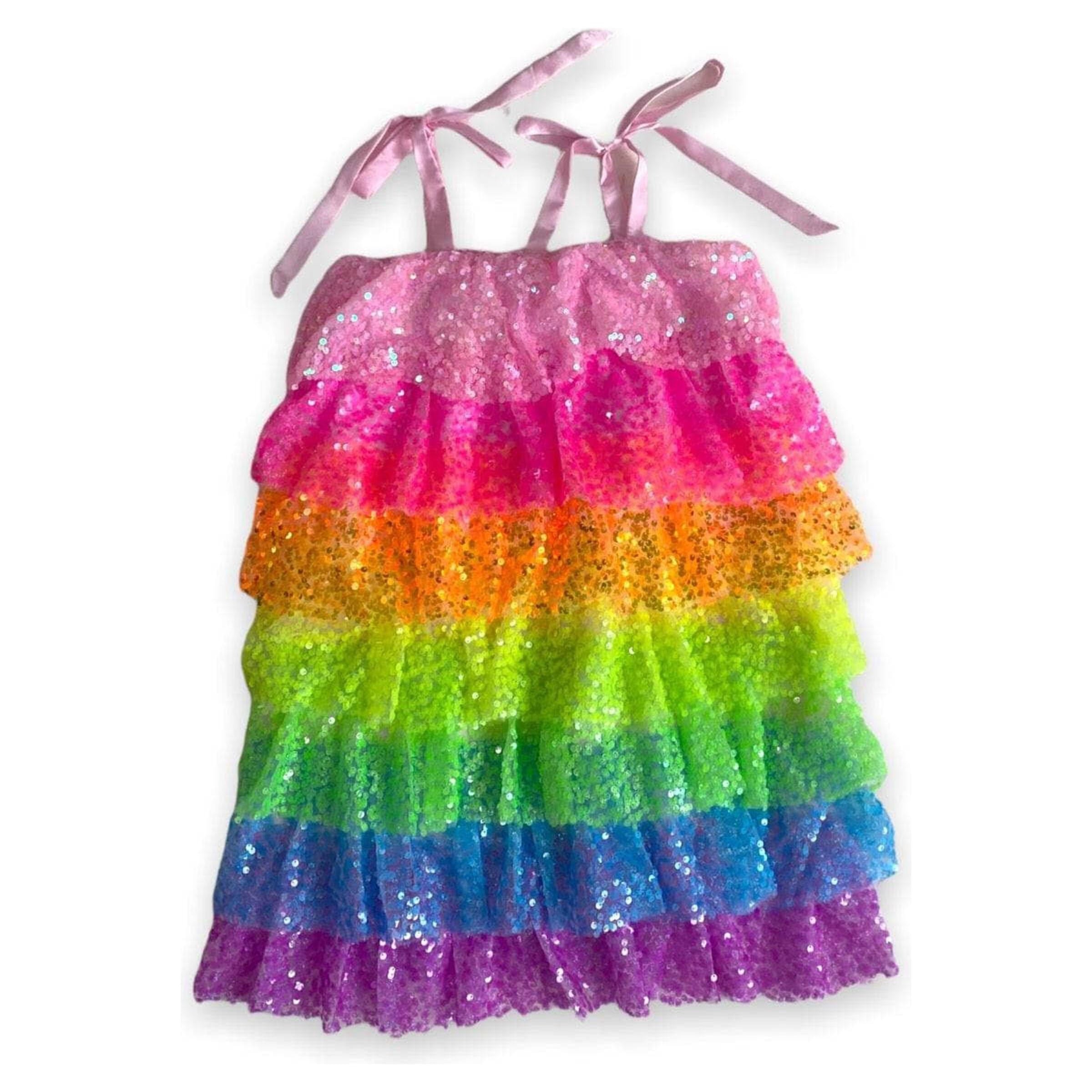 Dress - Neon Sequin Ruffle