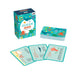 Ocean trivia card game set with cards and packaging on a white background
