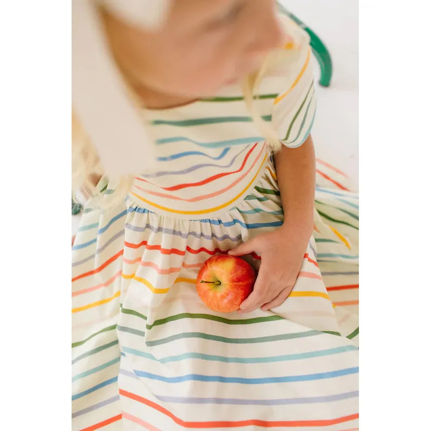 Classic Twirl Dress - Primary Stripe