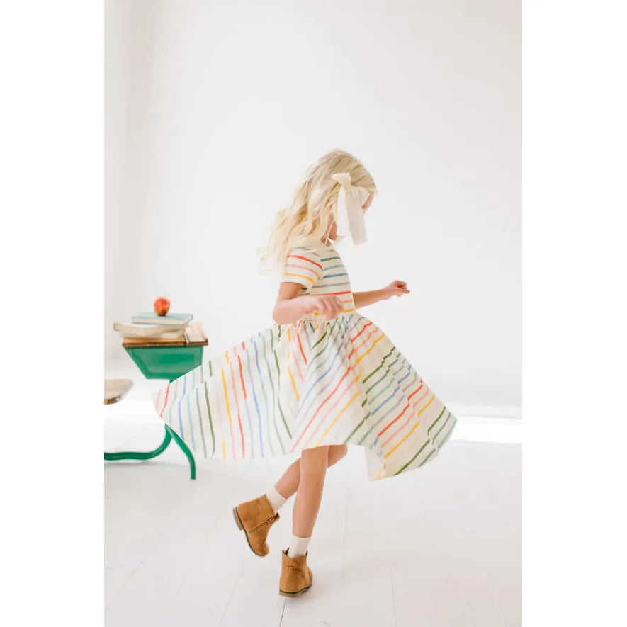 Classic Twirl Dress - Primary Stripe