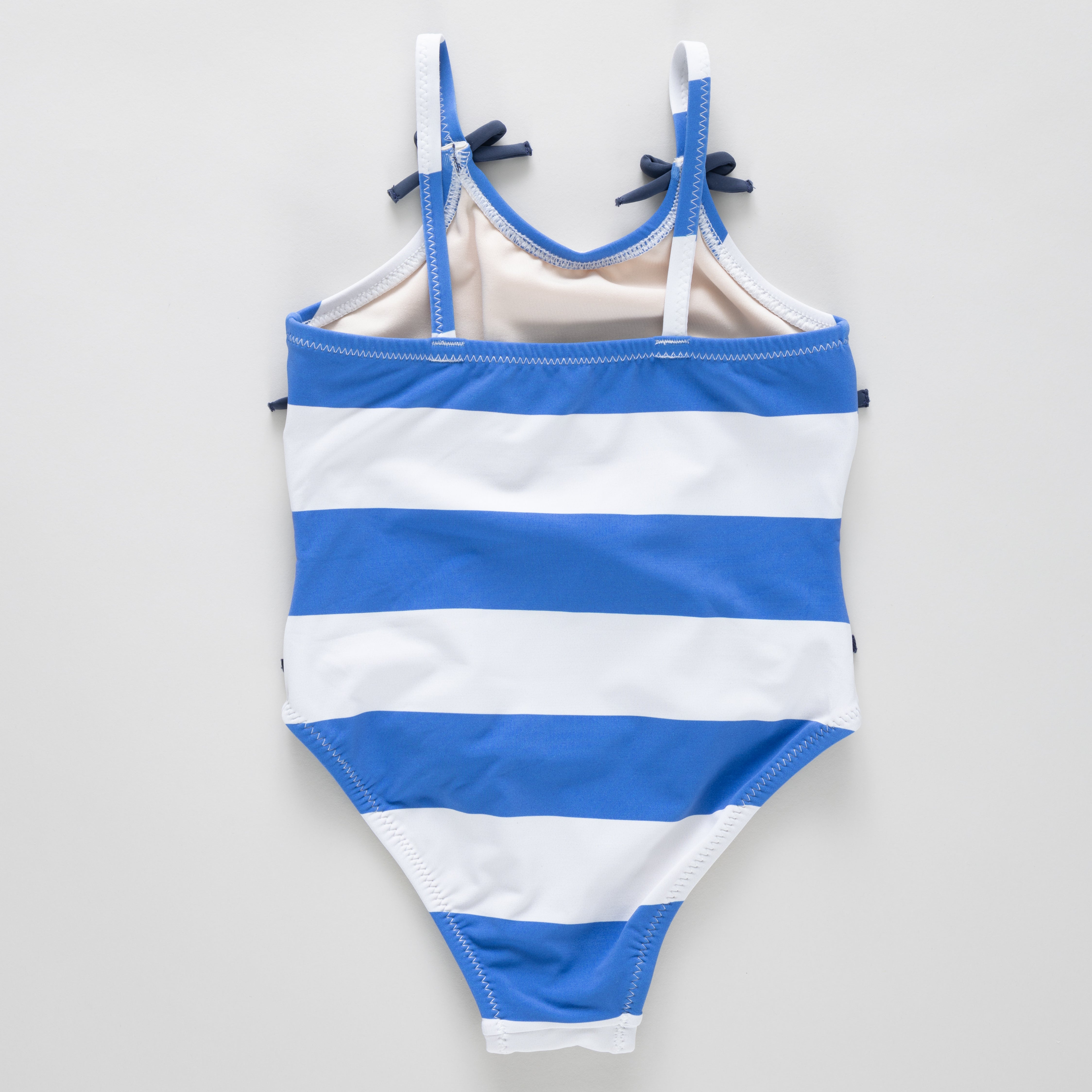 Lottie Bow Suit - Wide Blue Stripe