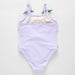 Lavender swimsuit on a white background